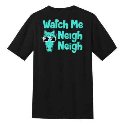 Adult unisex cotton blend tee - Watch me neigh neigh - black Thumbnail