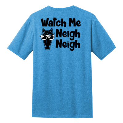 Adult unisex cotton blend tee - Watch me neigh neigh - turquoise Thumbnail