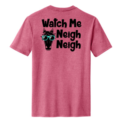 Adult unisex cotton blend tee - Watch me neigh neigh - pink Thumbnail