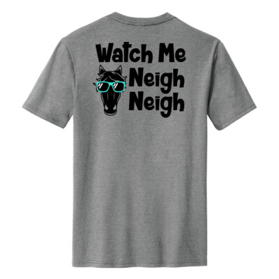 Adult unisex cotton blend tee - Watch me neigh neigh - grey Thumbnail