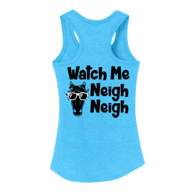 Women's Triblend Tank - watch me neigh neigh - turquoise Thumbnail