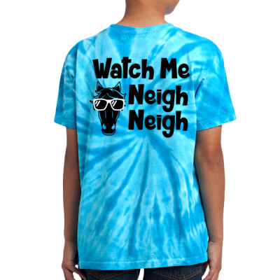 Youth Tie-Dye Shirt - watch me neigh neigh  Thumbnail