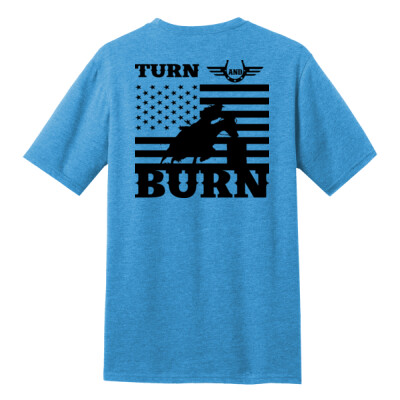 Adult unisex cotton blend tee - turn and burn  Thumbnail