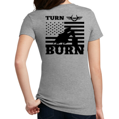 Women's crewneck tee - turn and burn  Thumbnail