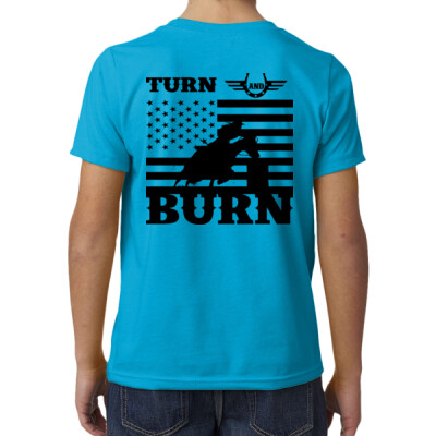 Youth cotton blend tee - turn and burn  Thumbnail