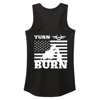 Women's Triblend Tank - turn and burn - black Thumbnail