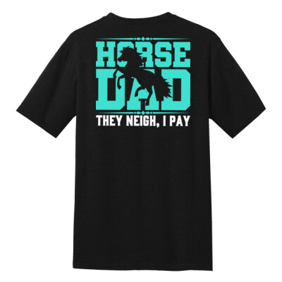 Adult unisex cotton blend tee - Horse Dad - black Thumbnail