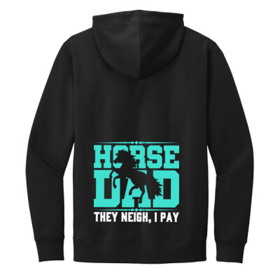 Adult Fleece Hoodie - Horse Dad - black  Thumbnail