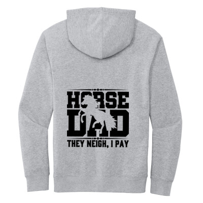 Adult Fleece Hoodie - Horse Dad - grey Thumbnail