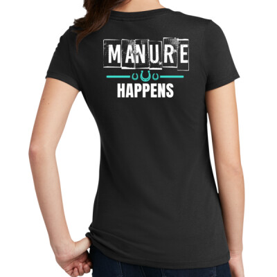 Women's crewneck tee - Manure Happens - black Thumbnail