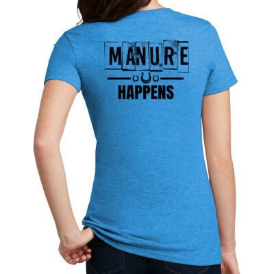 Women's crewneck tee - Manure Happens - turquoise  Thumbnail