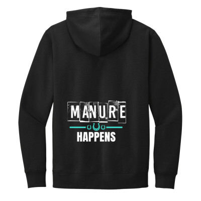 Adult Fleece Hoodie - Manure Happens - black Thumbnail